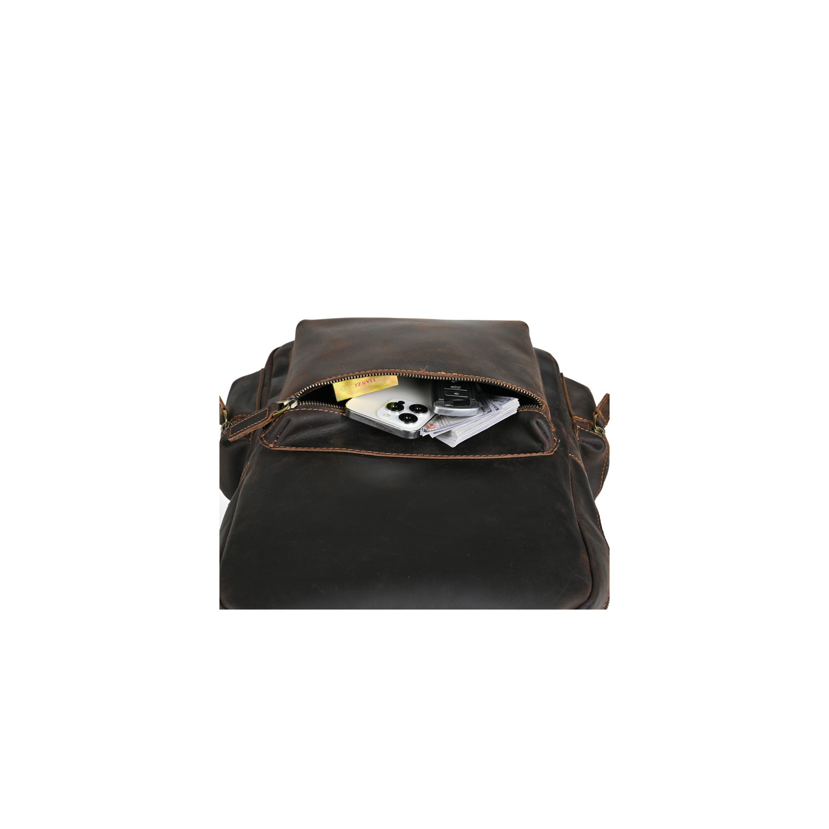 Мужской кожаный рюкзак William темно-коричневый