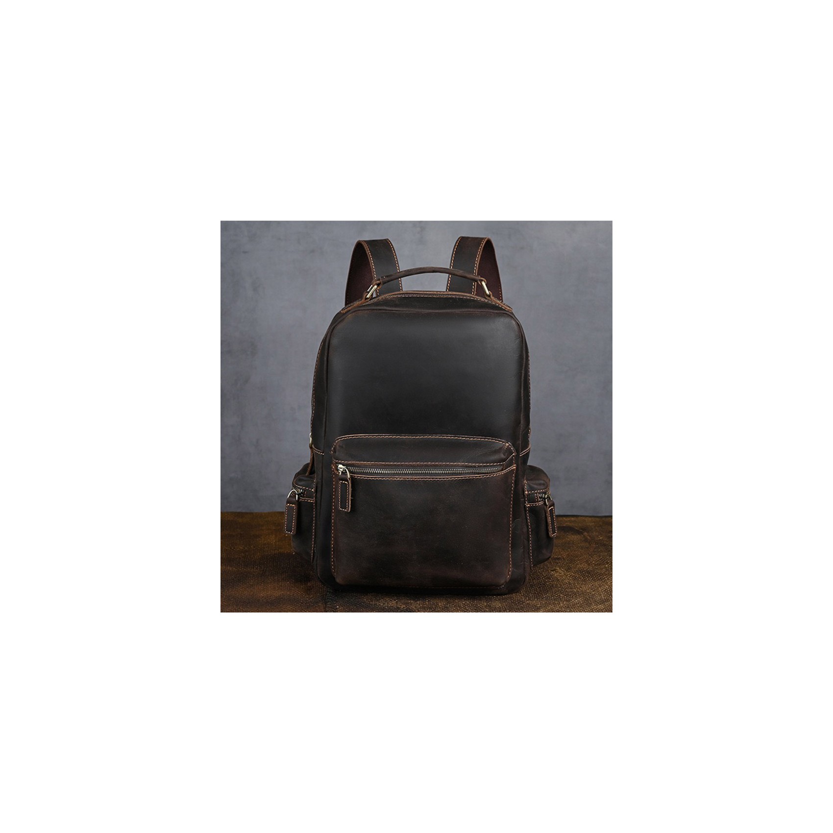 Чоловічий шкіряний рюкзак William темно-коричневий