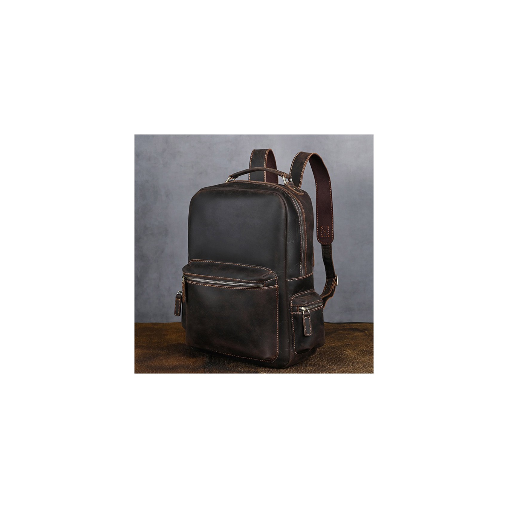 Чоловічий шкіряний рюкзак William темно-коричневий