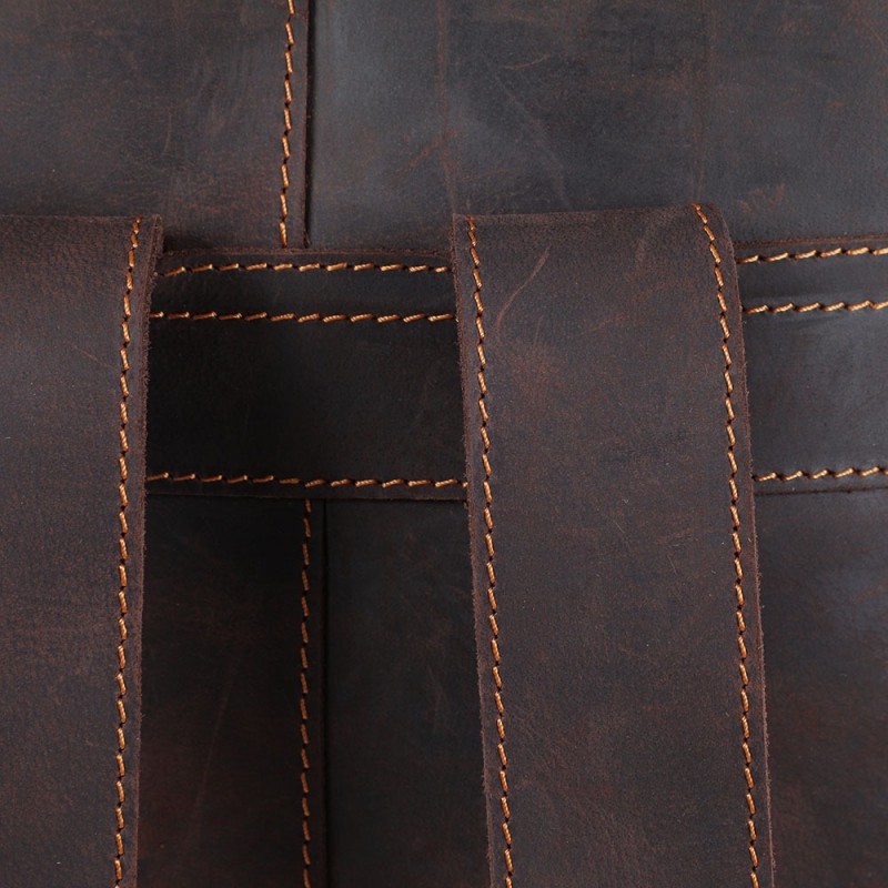 Мужской кожаный рюкзак William темно-коричневый - 24 фото