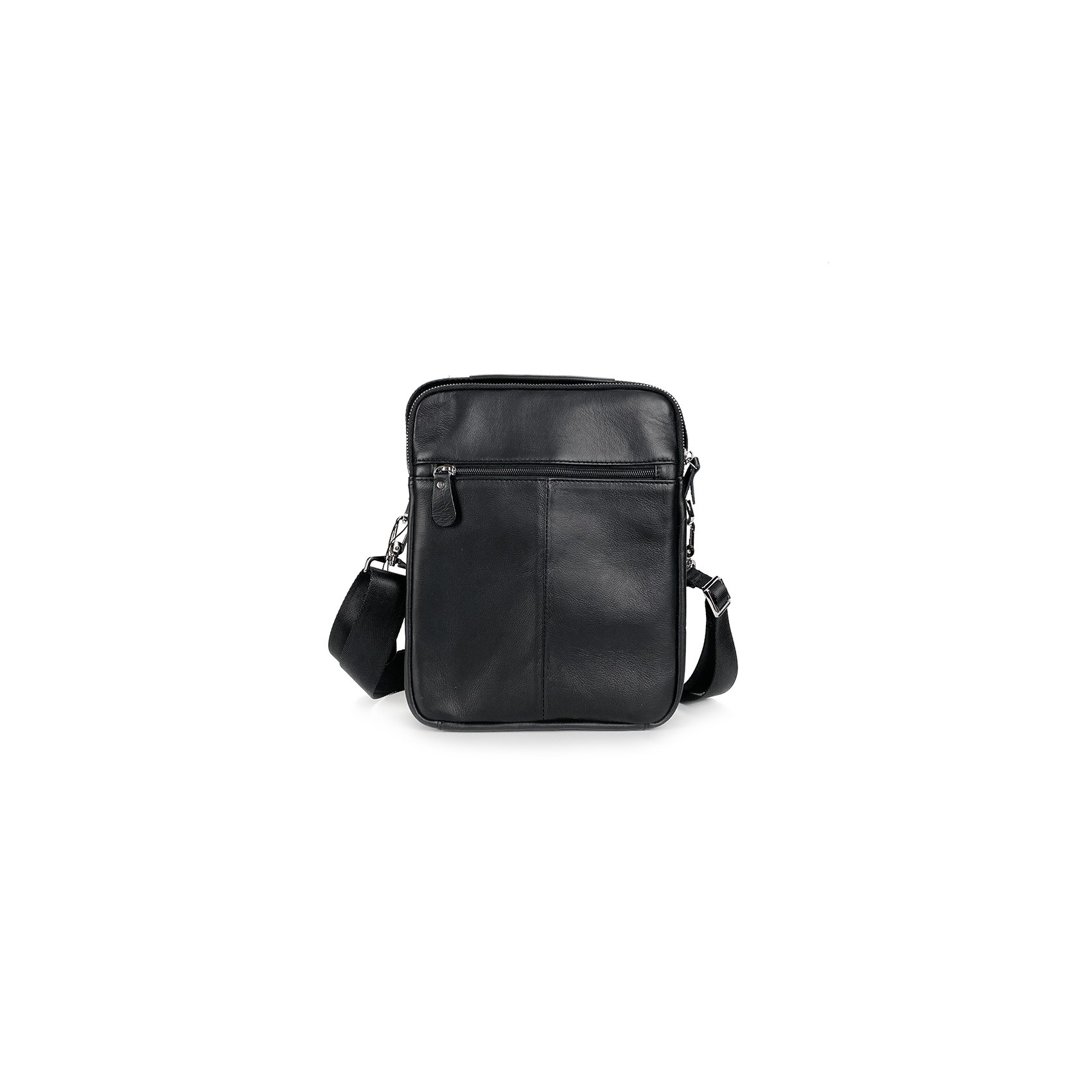 Чоловіча шкіряна сумка Jason через плече чорна