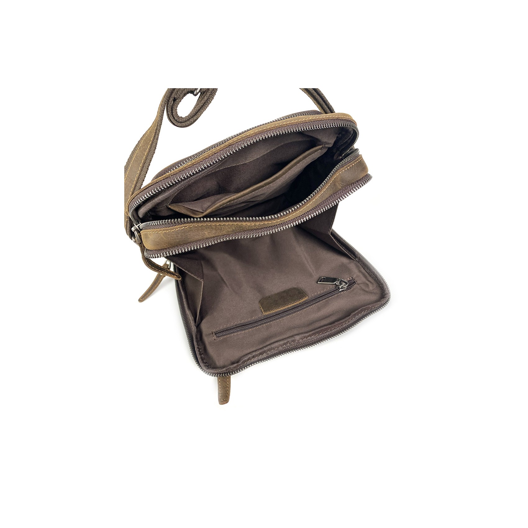 Чоловіча шкіряна сумка Douglas через плече темно-коричнева