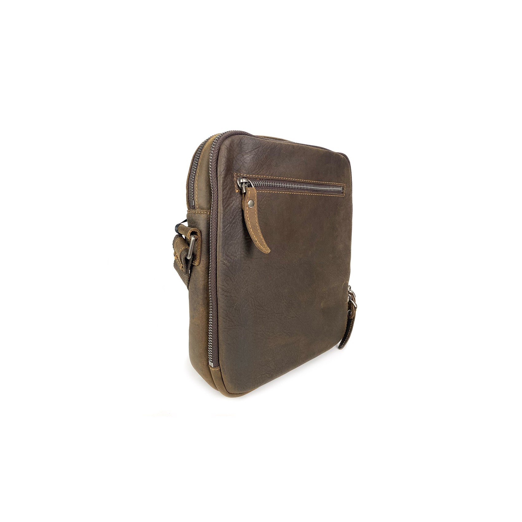 Чоловіча шкіряна сумка Douglas через плече темно-коричнева