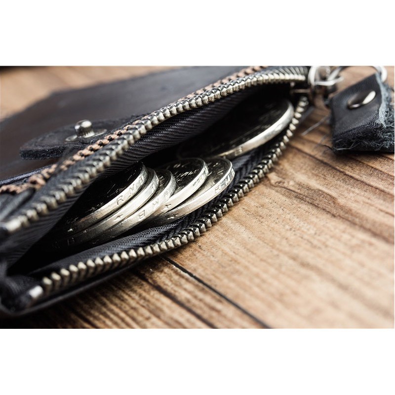 Мужской кожаный кошелек Allen IP черный - 6 фото