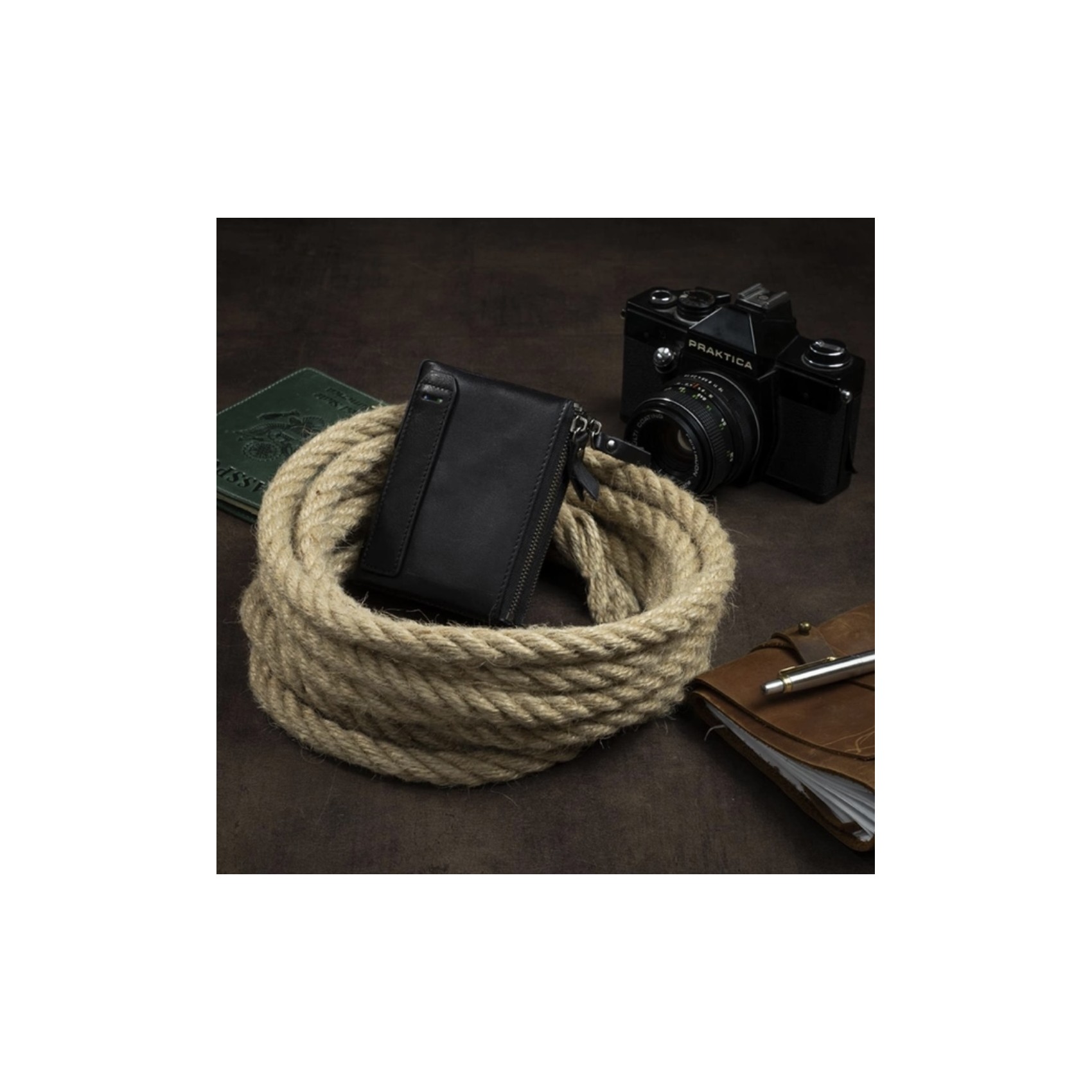 Чоловічий шкіряний гаманець Allen IP чорний