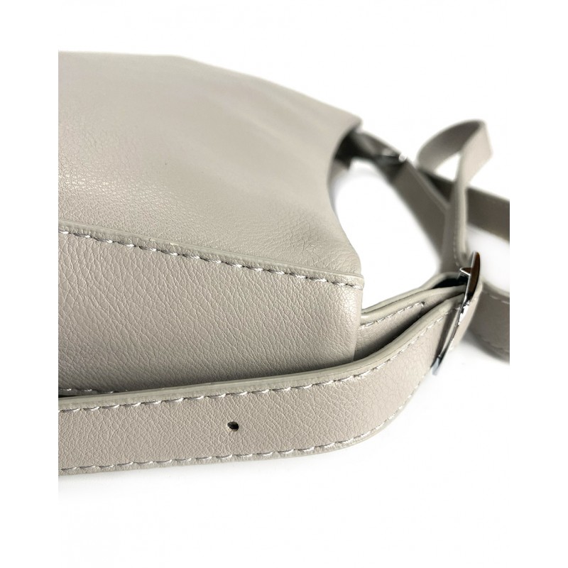 Женская кожаная сумка Julia серая - 7 фото