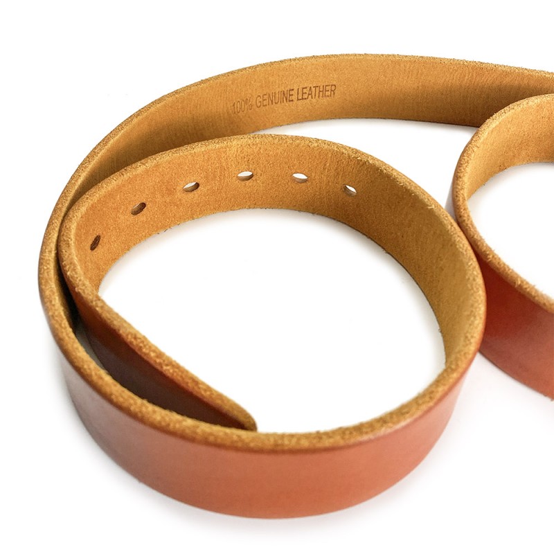 Мужской кожаный ремень Edwin светло-коричневый - 3 фото