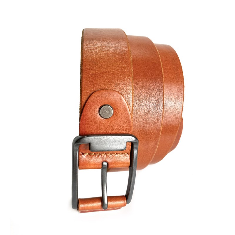 Мужской кожаный ремень Edwin светло-коричневый - 5 фото