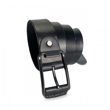 Мужской кожаный ремень Edwin черный фото