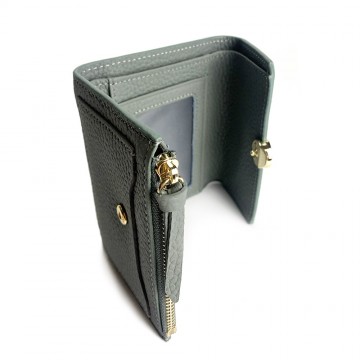 Женский кожаный кошелек Whitney серо-зеленый фото