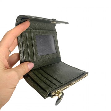 Жіночий шкіряний гаманець Belinda темно-зелений фото