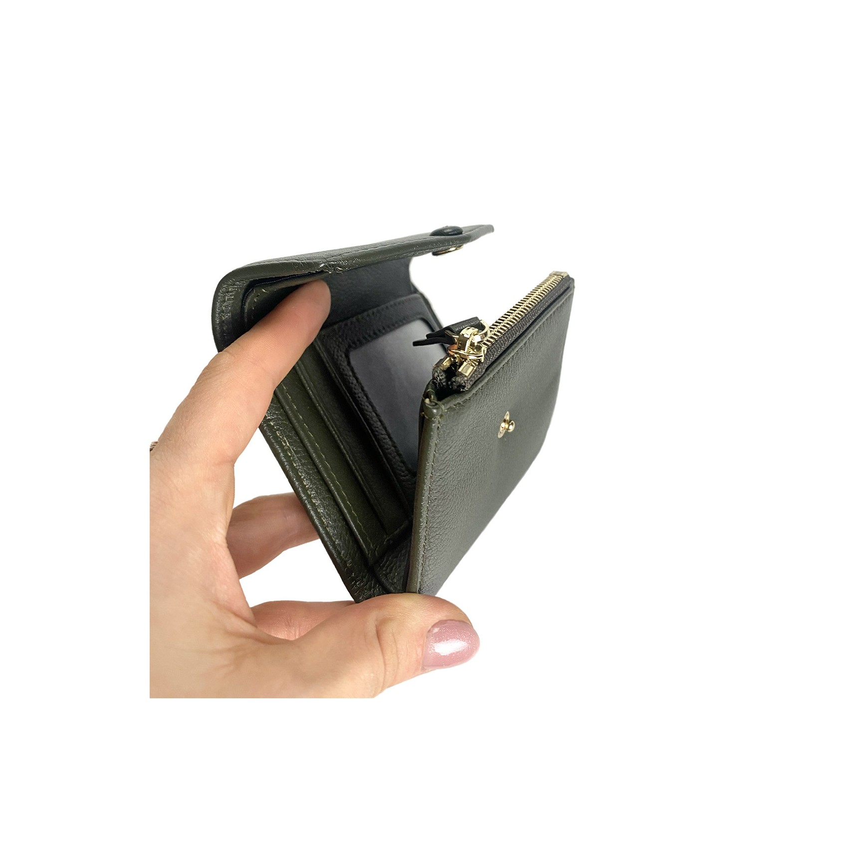 Жіночий шкіряний гаманець Belinda темно-зелений