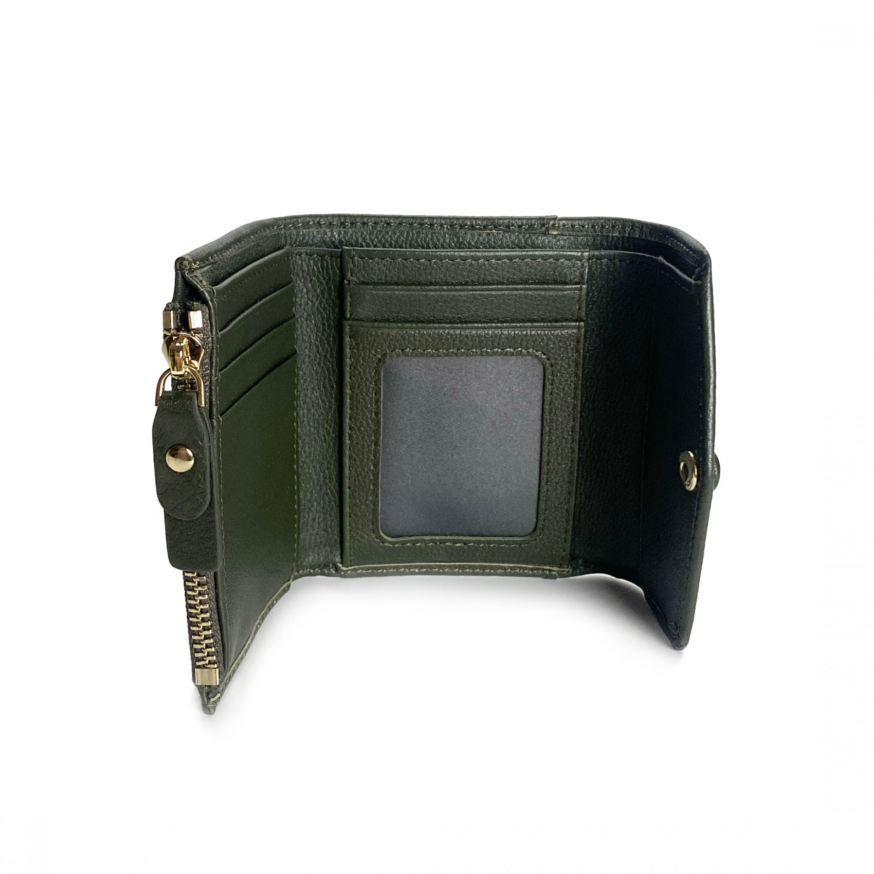 Женский кожаный кошелек Belinda темно-зеленый