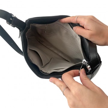 Жіноча шкіряна сумка Julia чорна фото