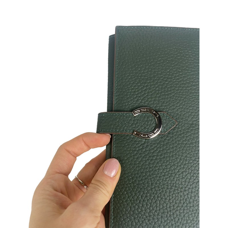 Женский кожаный кошелек Louise темно-зеленый - 2 фото