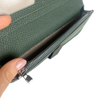 Жіночий шкіряний гаманець Louise темно-зелений фото