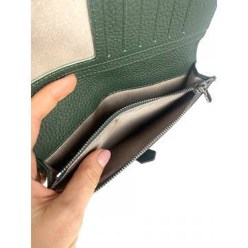 Жіночий шкіряний гаманець Louise темно-зелений фото