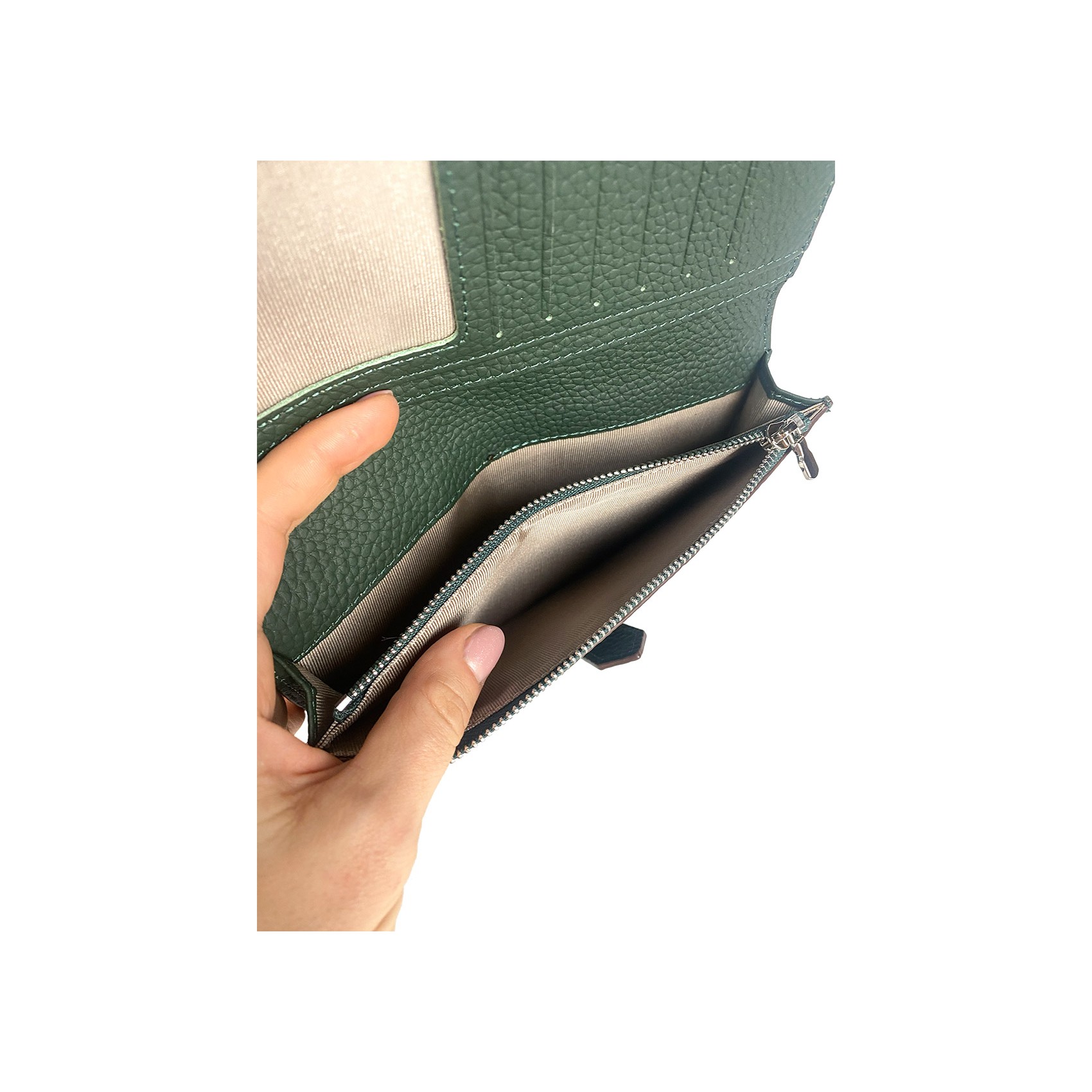 Жіночий шкіряний гаманець Louise темно-зелений