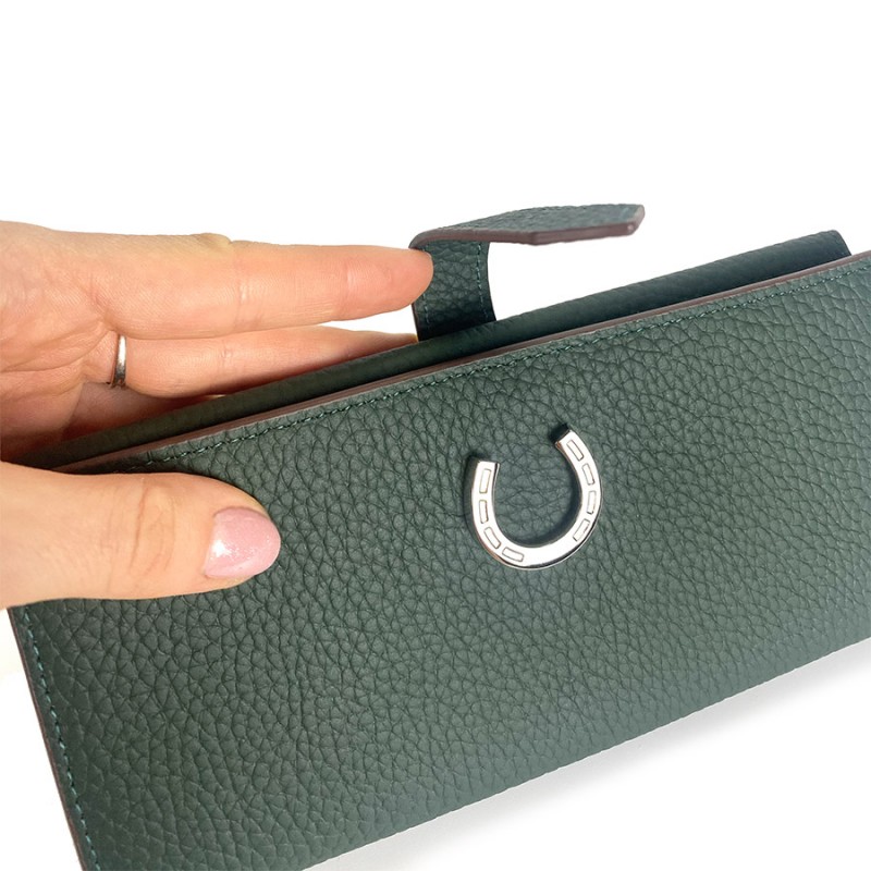 Женский кожаный кошелек Louise темно-зеленый - 3 фото