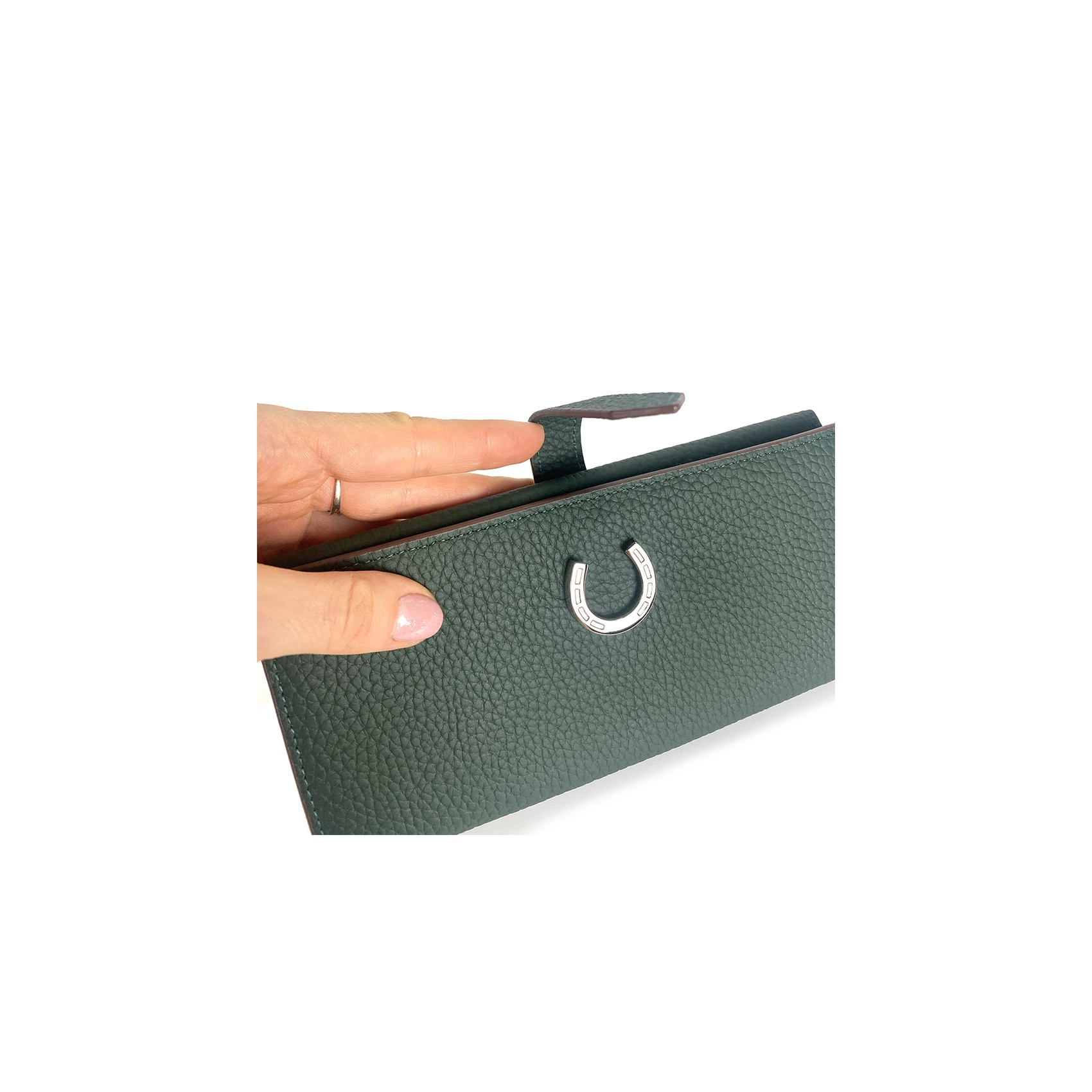 Жіночий шкіряний гаманець Louise темно-зелений