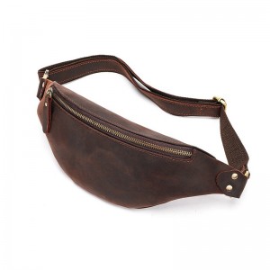 Шкіряна сумка бананка на пояс Werner темно-коричнева