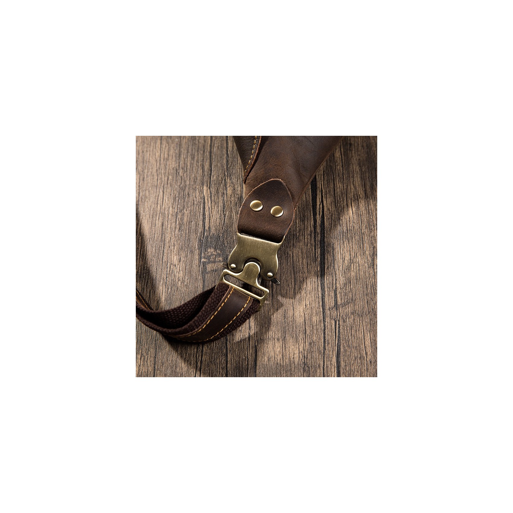 Шкіряна сумка бананка на пояс Werner темно-коричнева