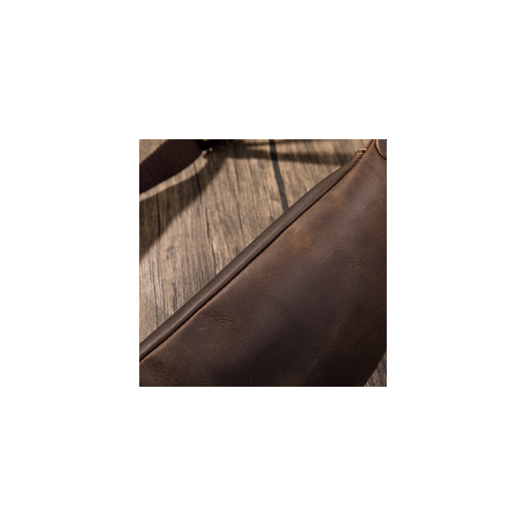 Кожаная сумка бананка на пояс Werner темно-коричневая