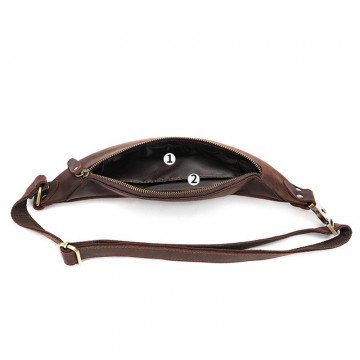 Кожаная сумка бананка на пояс Werner темно-коричневая фото