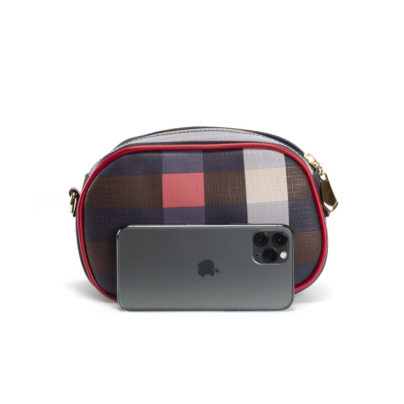 Жіноча сумочка-клатч Grace синьо-червона - 6 фото