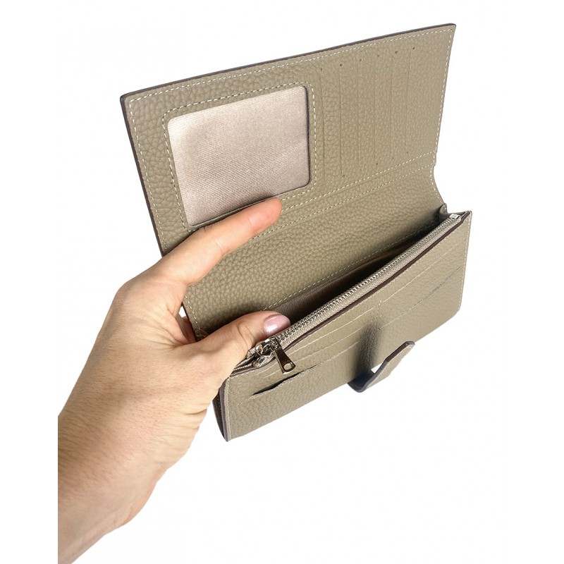 Жіночий шкіряний гаманець Louise бежевий - 2 фото