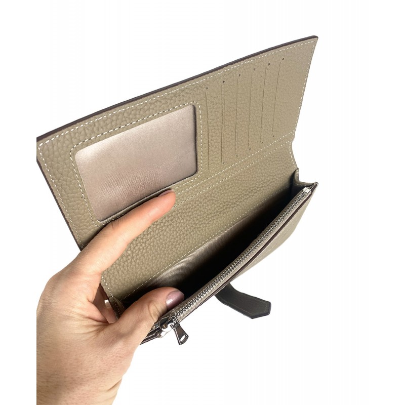 Жіночий шкіряний гаманець Louise бежевий - 3 фото