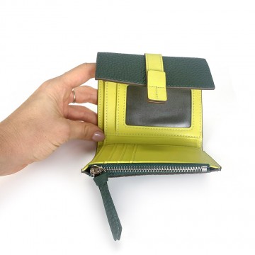 Жіночий шкіряний гаманець Rachel темно-зелений фото