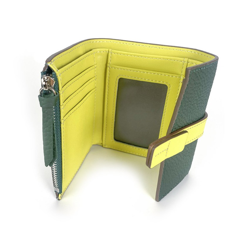 Женский кожаный кошелек Rachel темно-зеленый - 3 фото