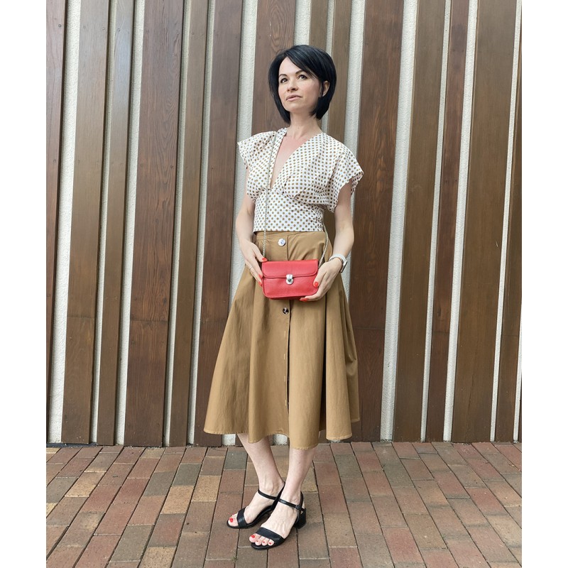 Жіноча шкіряна сумка-клатч Erin червона - 6 фото