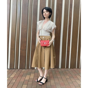 Женская кожаная сумка-клатч Erin красная фото