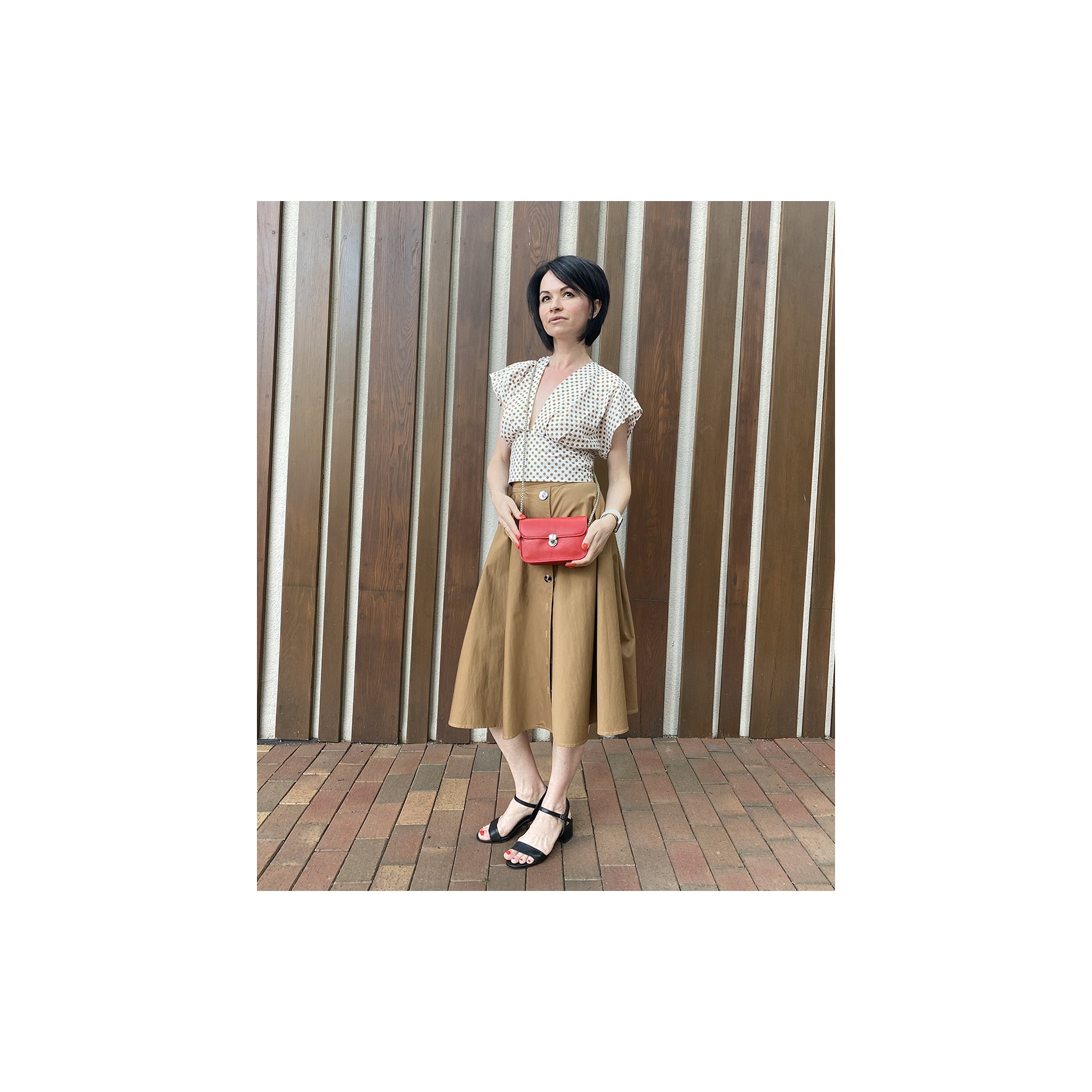 Женская кожаная сумка-клатч Erin красная