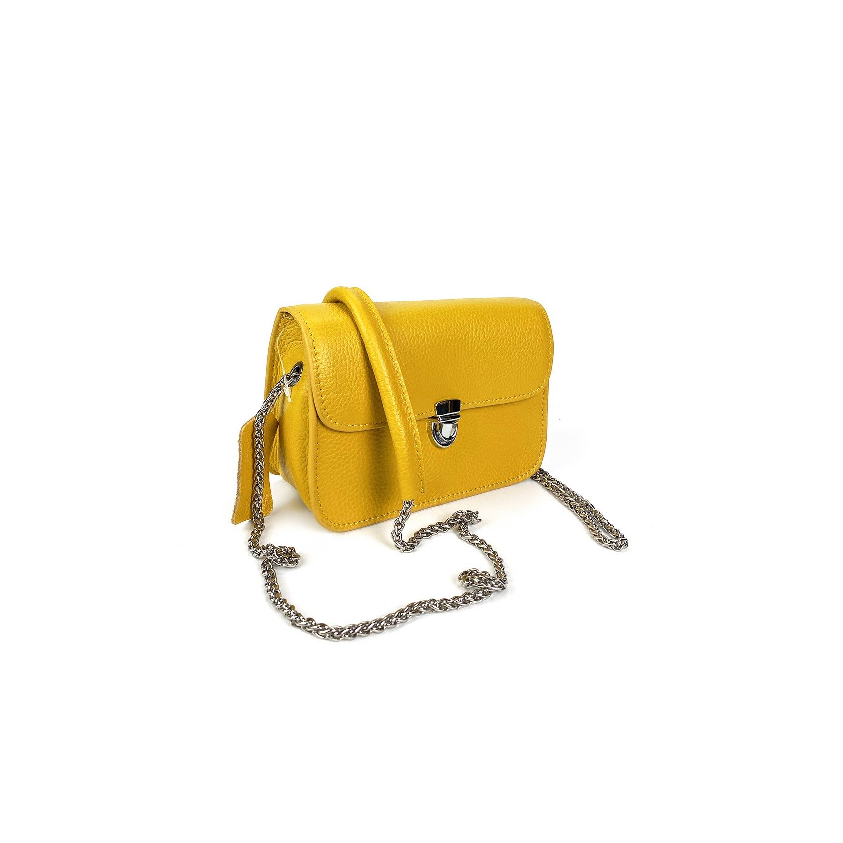 Женская кожаная сумка-клатч Erin желтая