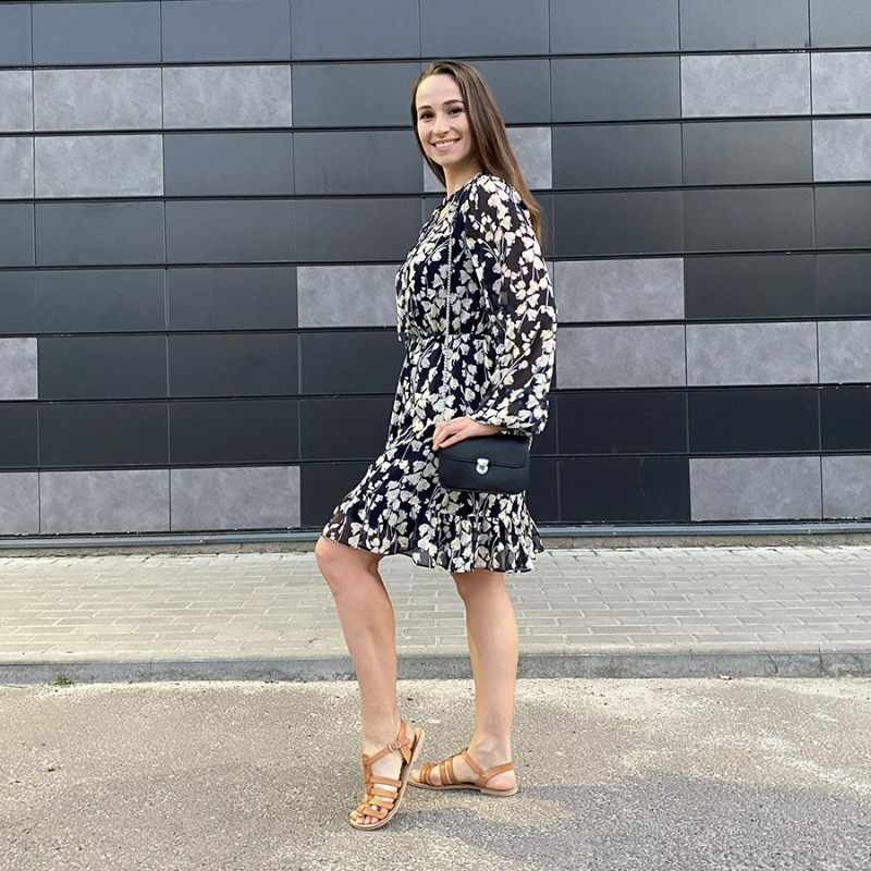 Жіноча шкіряна сумка-клатч Erin чорна - 4 фото