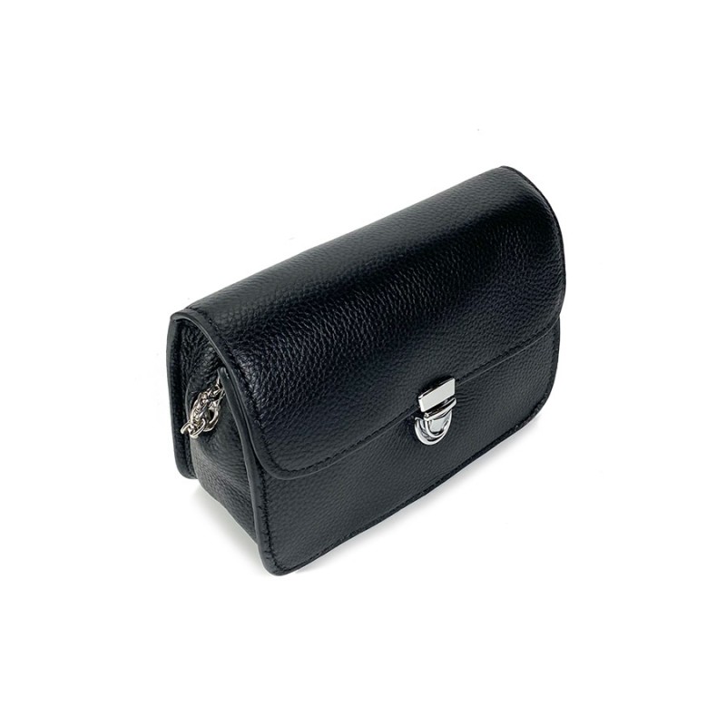 Женская кожаная сумка-клатч Erin черная - 8 фото