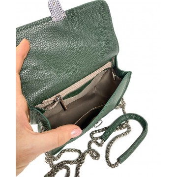 Женская кожаная сумка-клатч Erin зеленая фото
