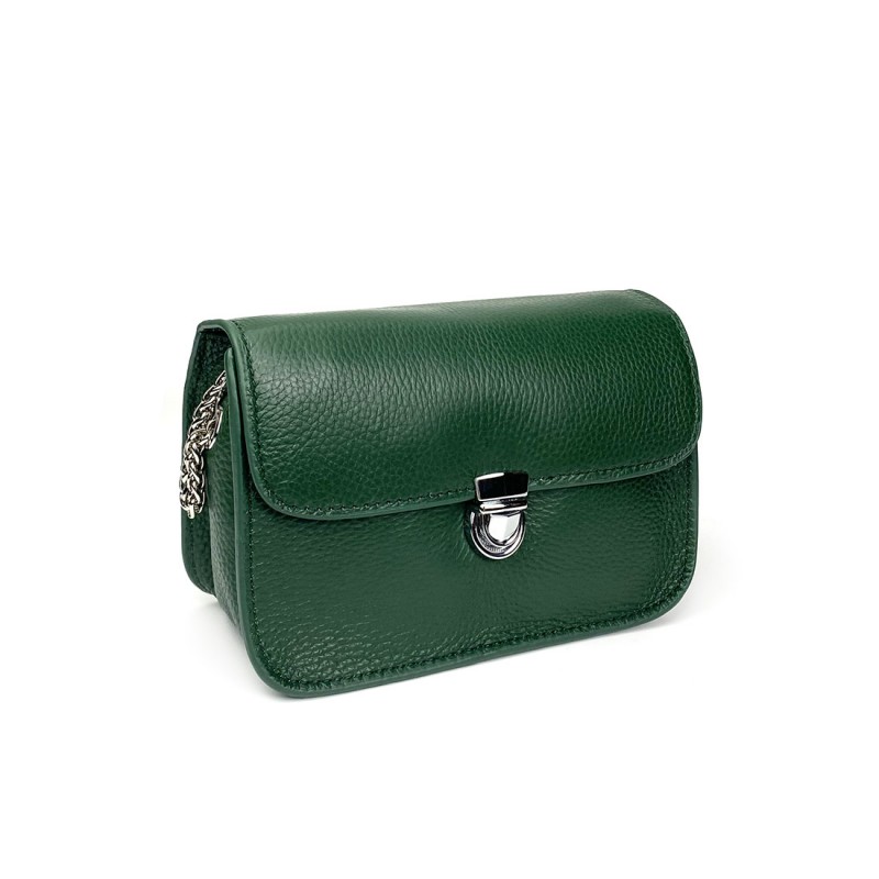 Жіноча шкіряна сумка-клатч Erin зелена - 6 фото