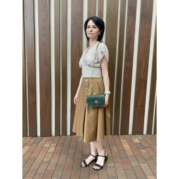 Жіноча шкіряна сумка-клатч Erin зелена фото