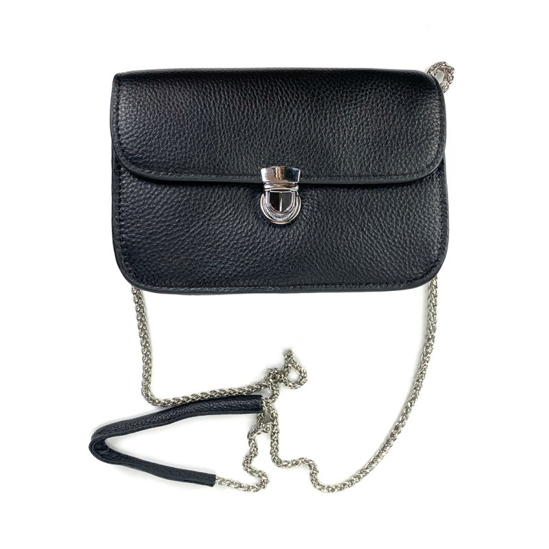 Жіноча шкіряна сумка-клатч Erin чорна - 9 фото