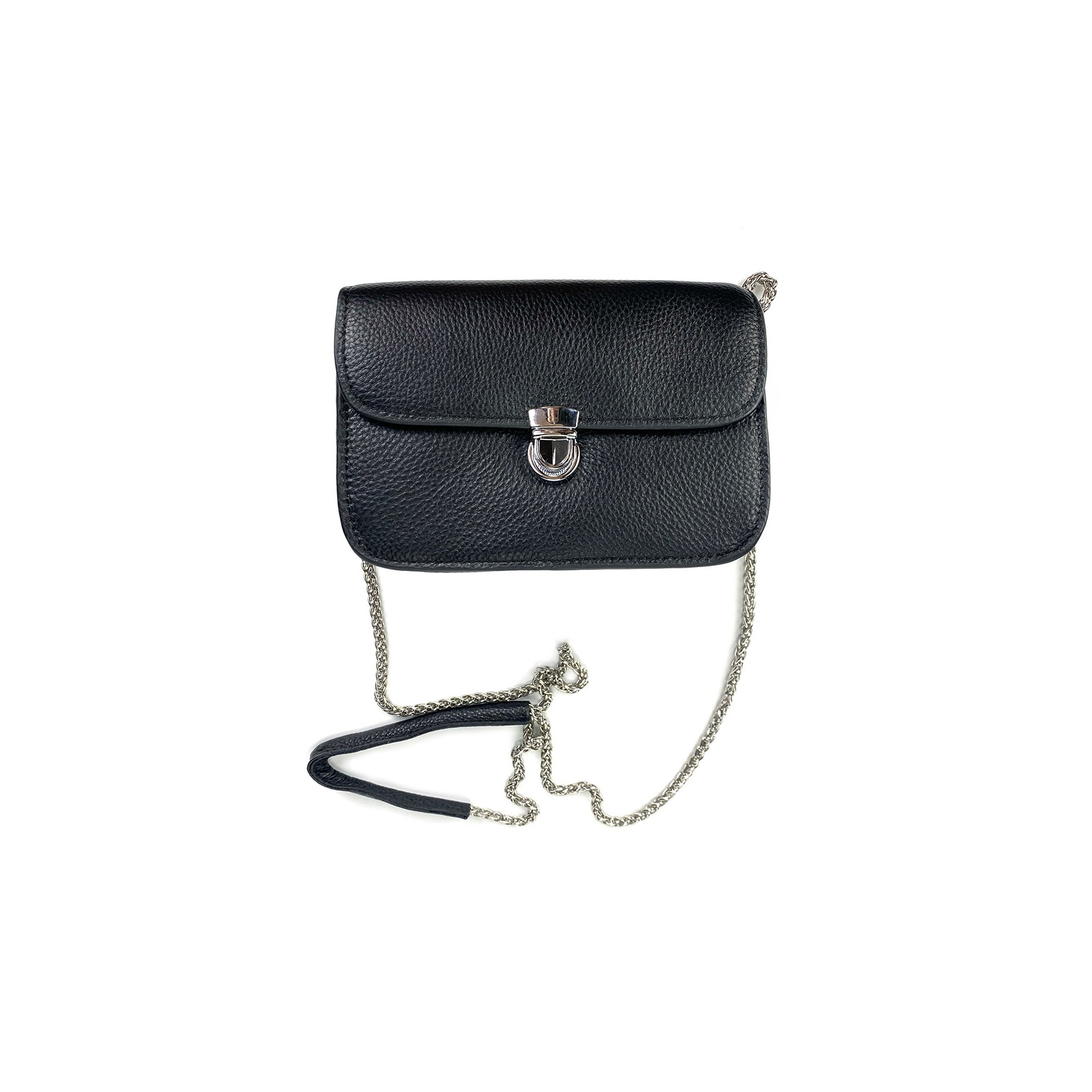 Жіноча шкіряна сумка-клатч Erin чорна