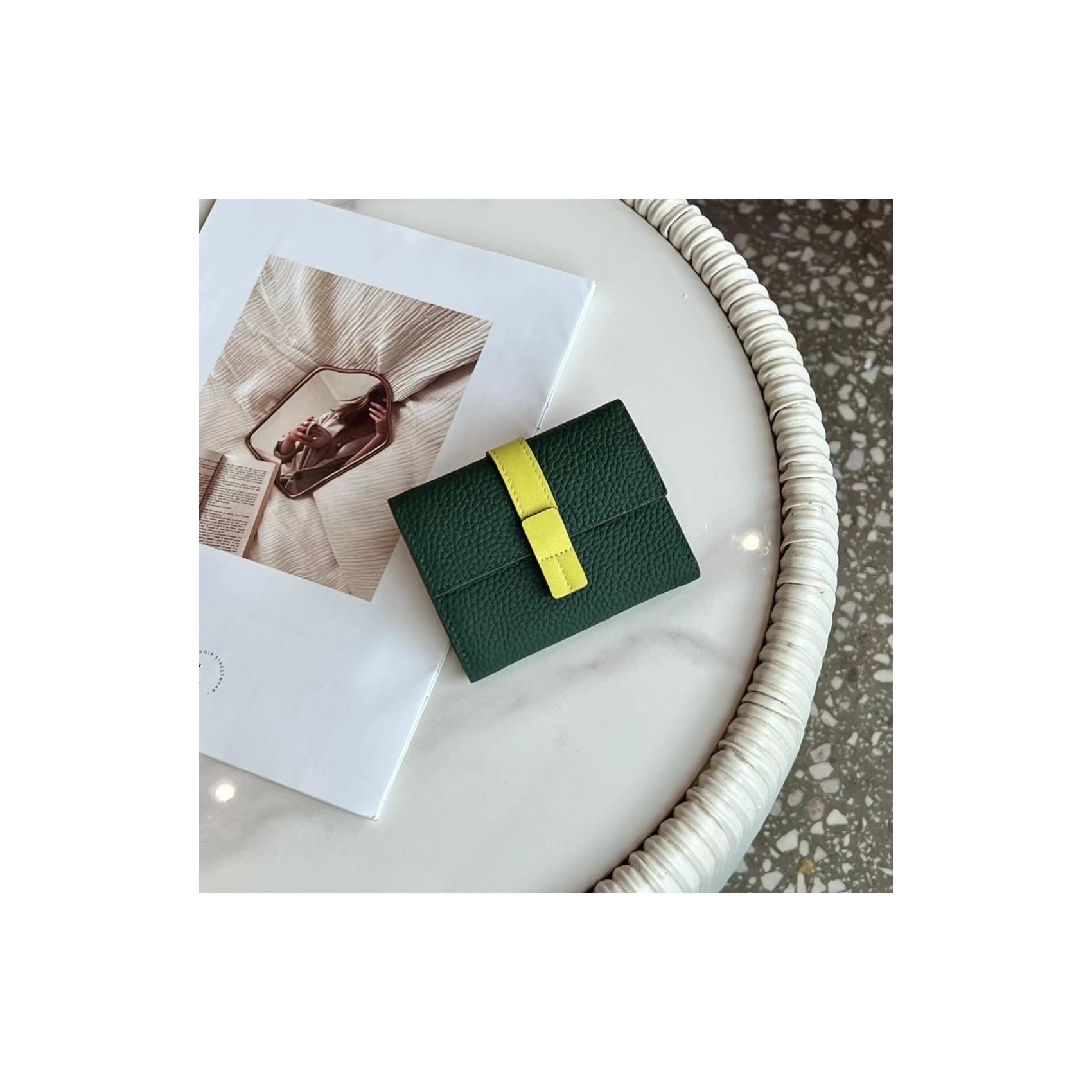 Жіночий шкіряний гаманець Rachel темно-зелений