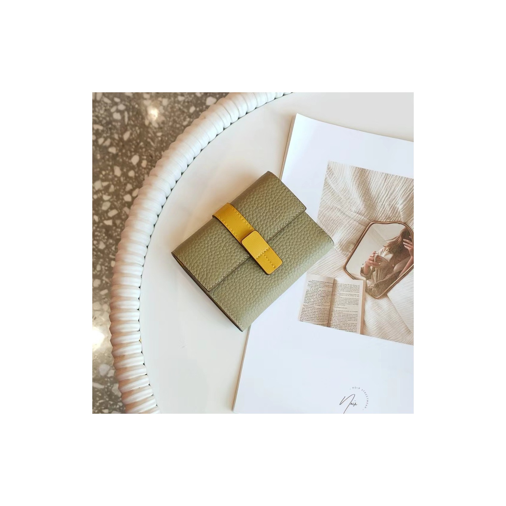 Женский кожаный кошелек Rachel фисташковый