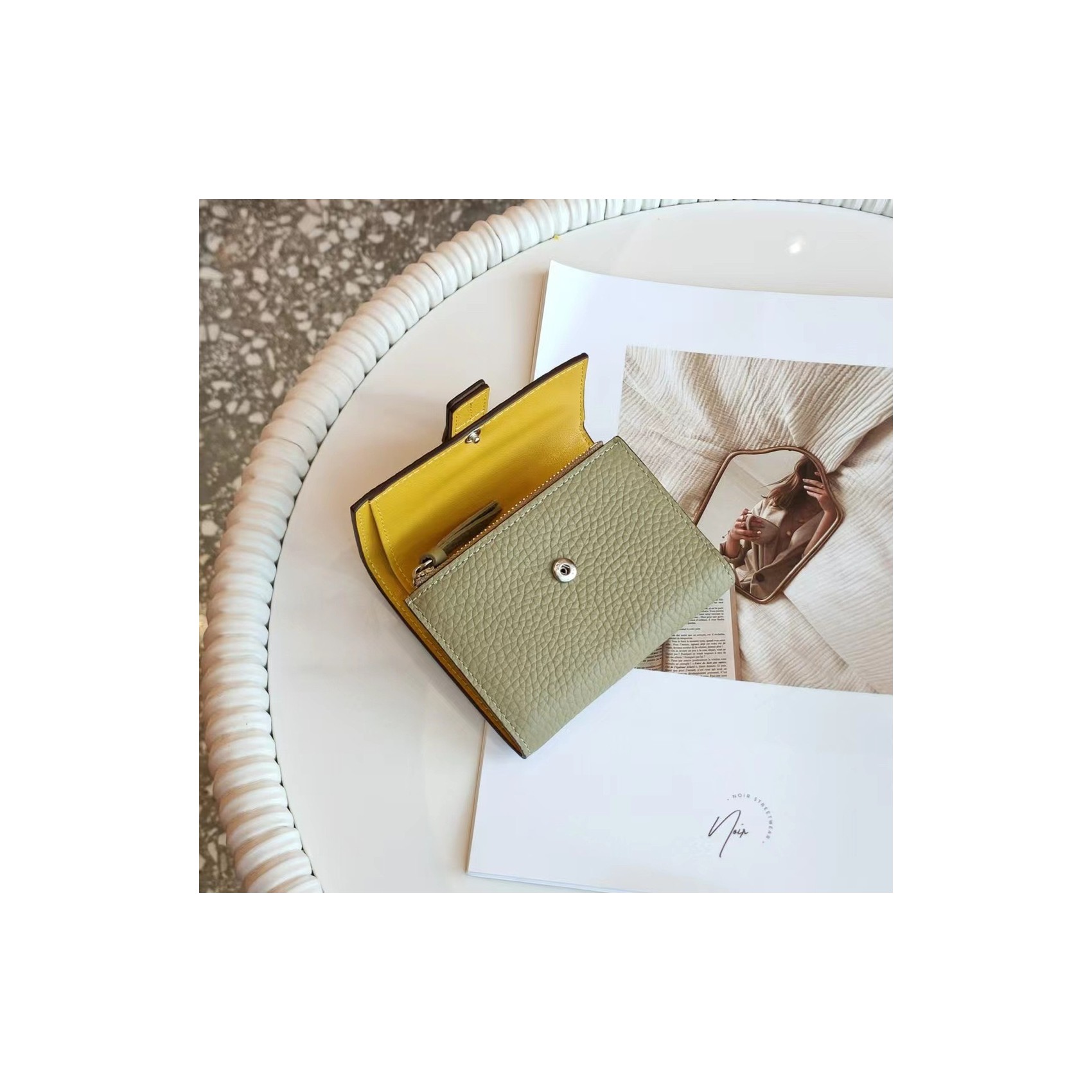 Женский кожаный кошелек Rachel фисташковый