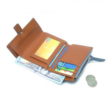 Женский кожаный кошелек Rachel серо-синий фото