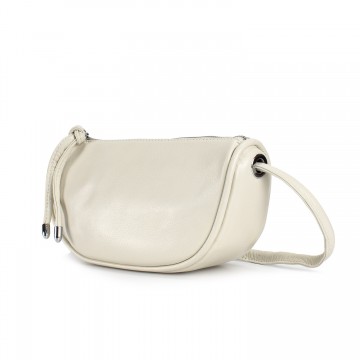 Женская кожаная сумка Rebecca молочная фото