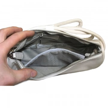 Женская кожаная сумка Megan молочная фото